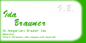 ida brauner business card